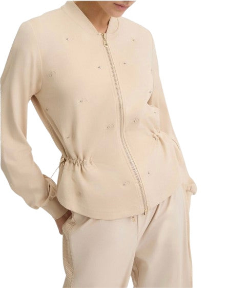 Felpa donna con zip Liu Jo beige ES25LJ70 TA5190 J5942