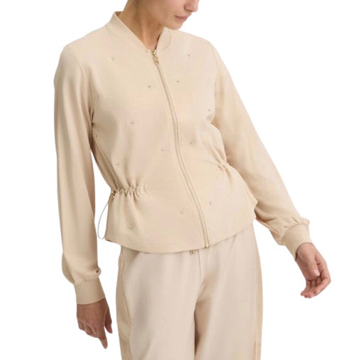 Felpa donna con zip Liu Jo beige ES25LJ70 TA5190 J5942