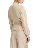 Felpa donna con zip Liu Jo beige ES25LJ70 TA5190 J5942