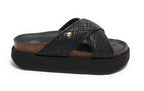 Sandalo donna Genuins Palace raffia black DS25GN10 G106346