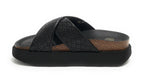 Sandalo donna Genuins Palace raffia black DS25GN10 G106346