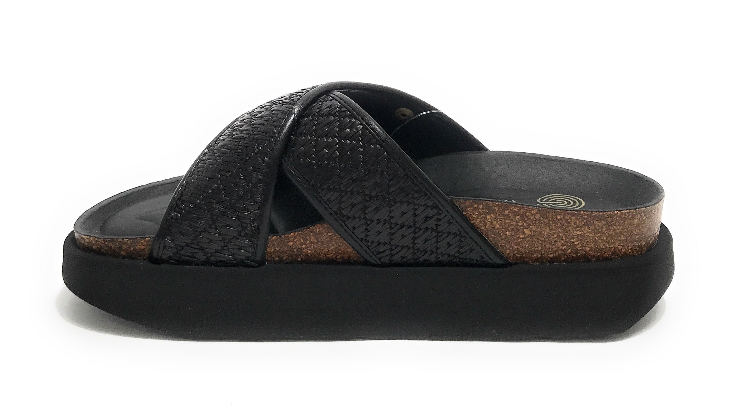 Sandalo donna Genuins Palace raffia black DS25GN10 G106346