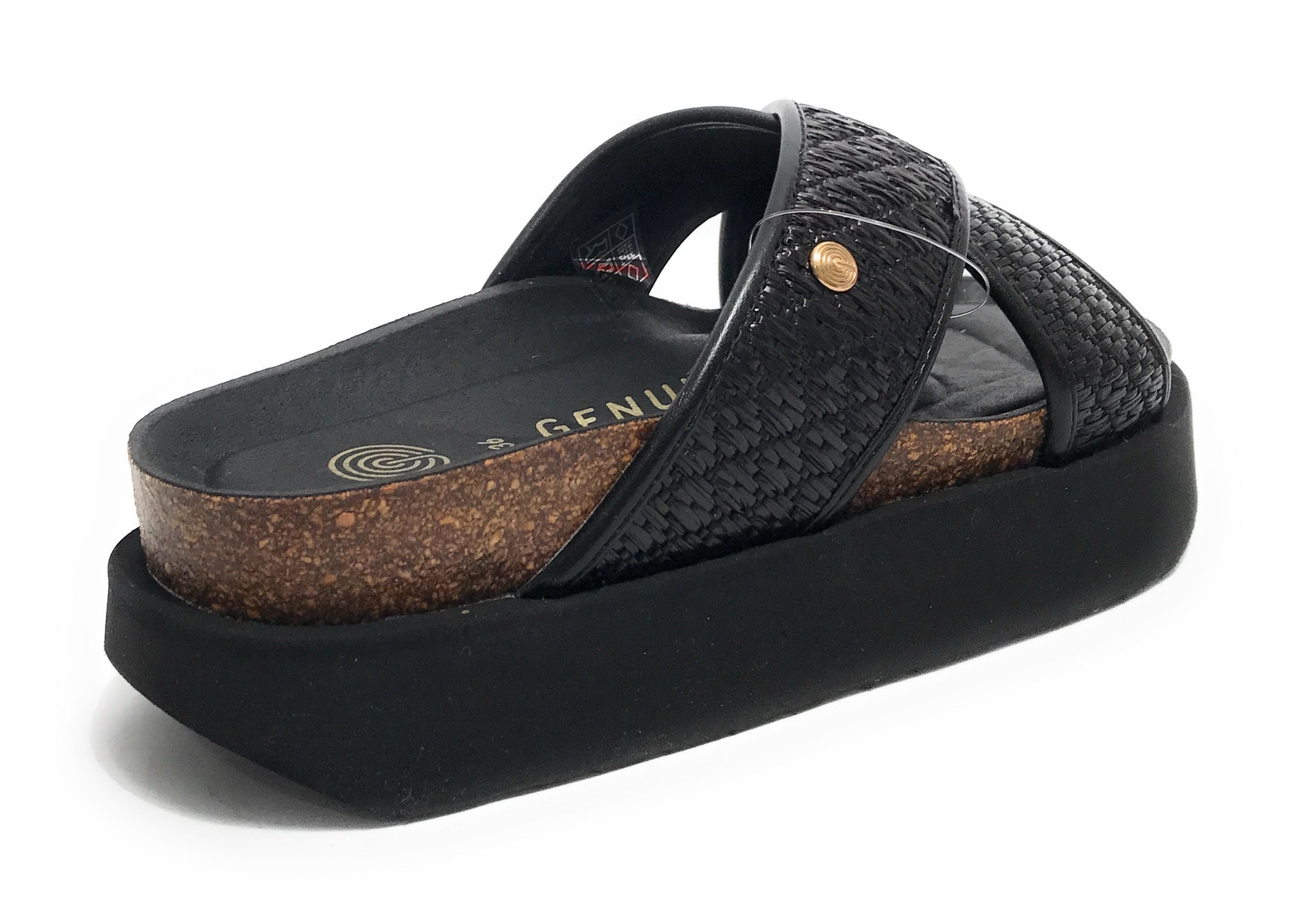 Sandalo donna Genuins Palace raffia black DS25GN10 G106346