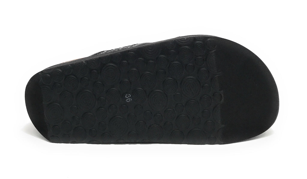 Sandalo donna Genuins Palace raffia black DS25GN10 G106346