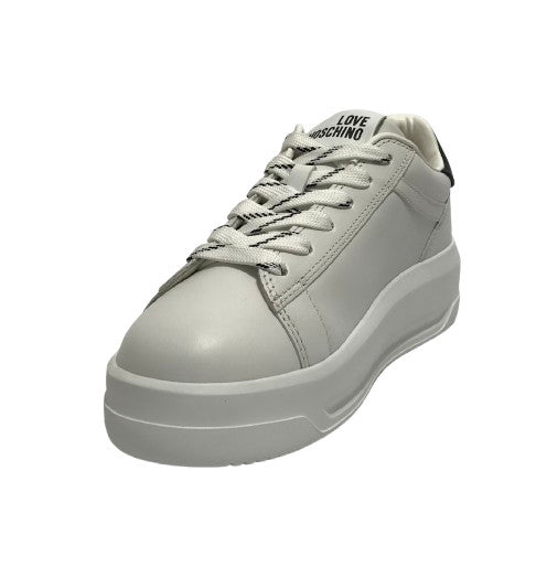 Scarpe Love Moschino sneaker in pelle bianco/nero D26MO02 JA15525G1NIA110A