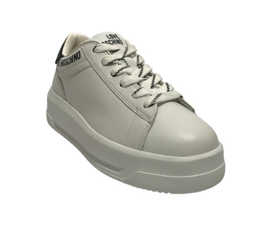 Scarpe Love Moschino sneaker in pelle bianco/nero D26MO02 JA15525G1NIA110A