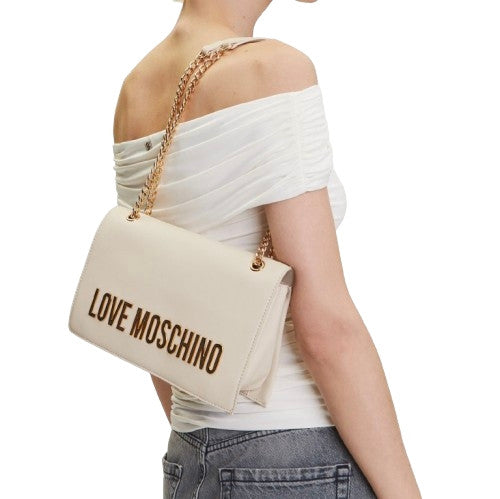 Borsa donna Love Moschino a spalla in ecopelle avorio B26MO63 JC4192PP1NKD0110