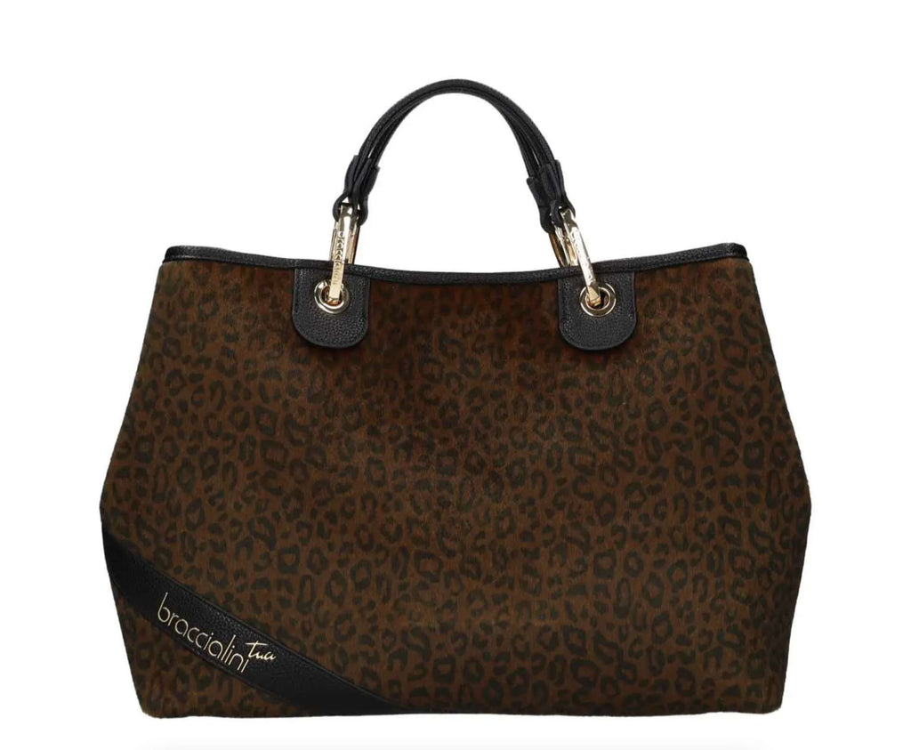 Borsa a mano con tracolla Braccialini Beth animalier B26BR02 B18570