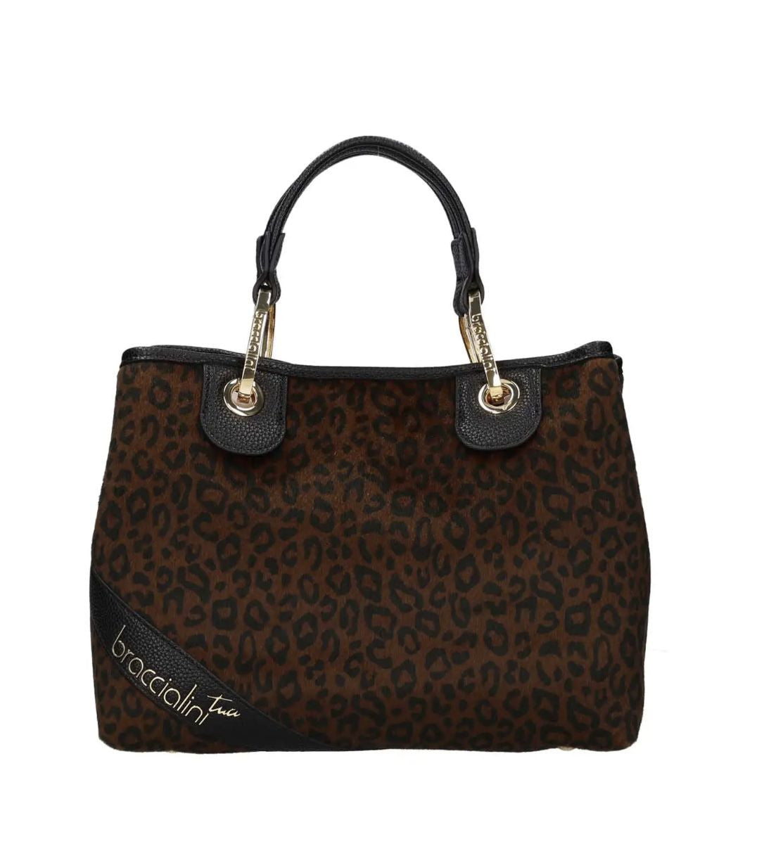 Borsa a mano con tracolla Braccialini Beth animalier B26BR25 B18571