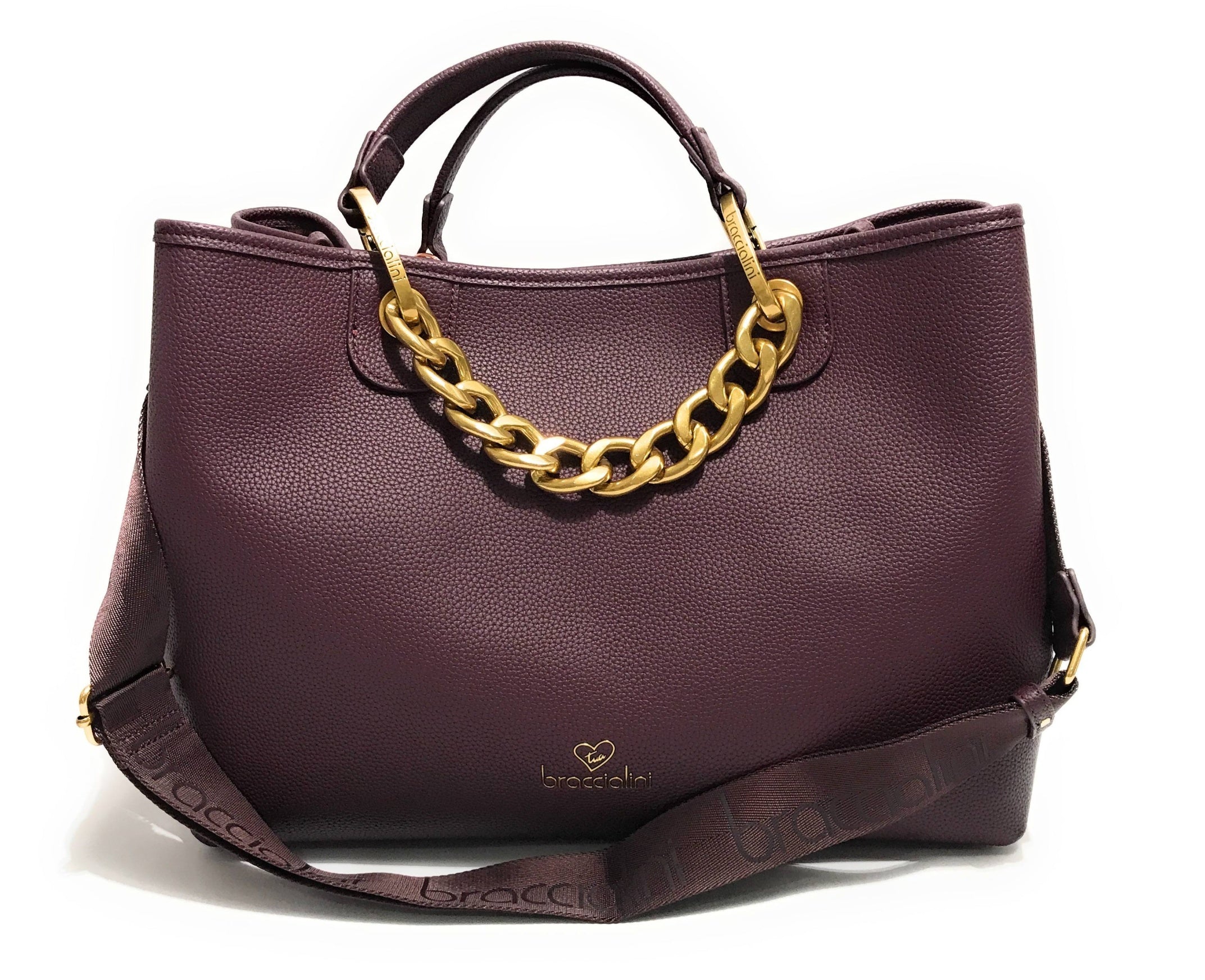 Borsa a mano con tracolla Braccialini Beth Jewels bordeaux B26BR38 B18530