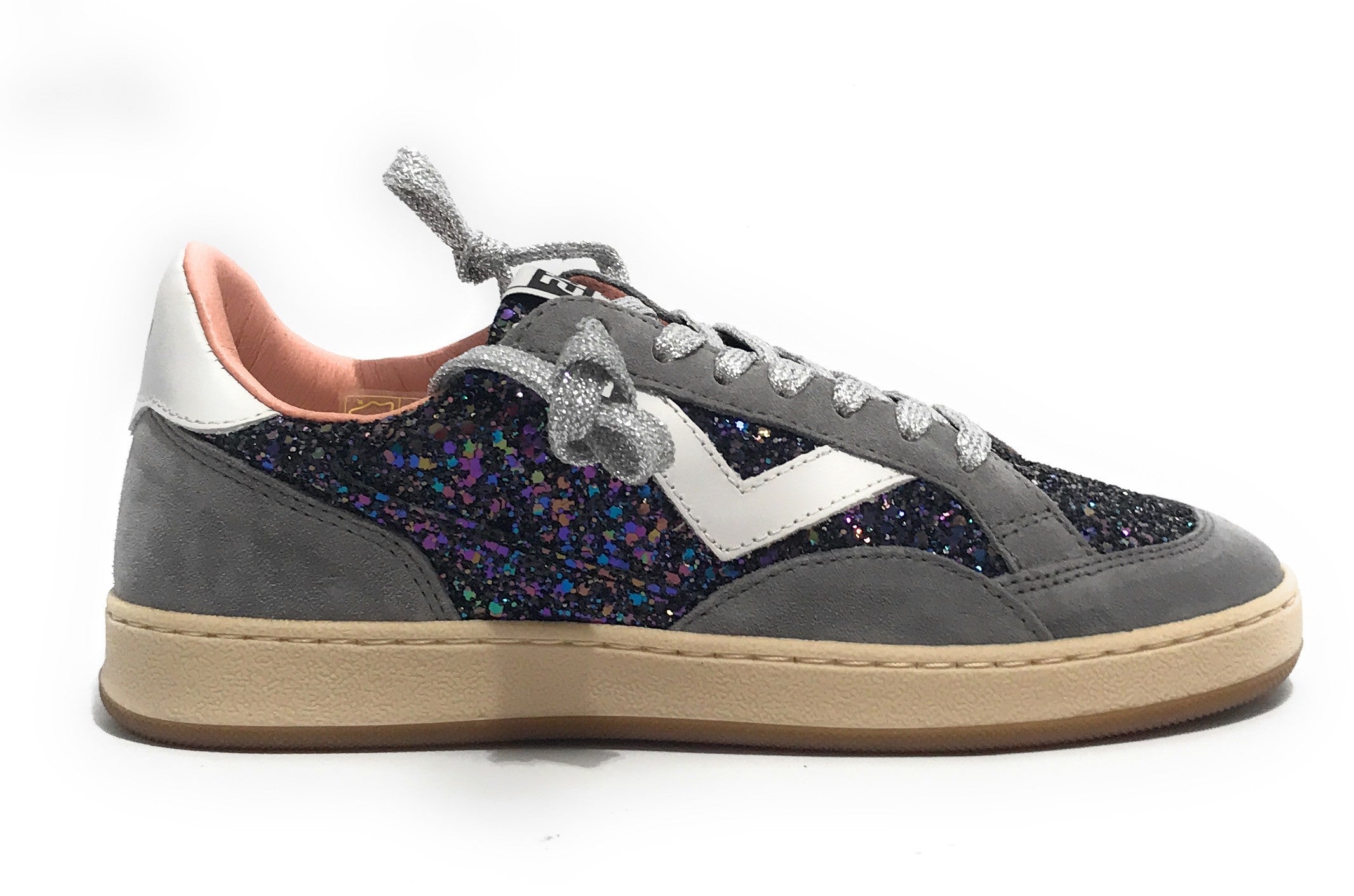 Scarpe 2B12 sneaker JRPlay-136 pelle grey/ glitter galaxy Z26QB01