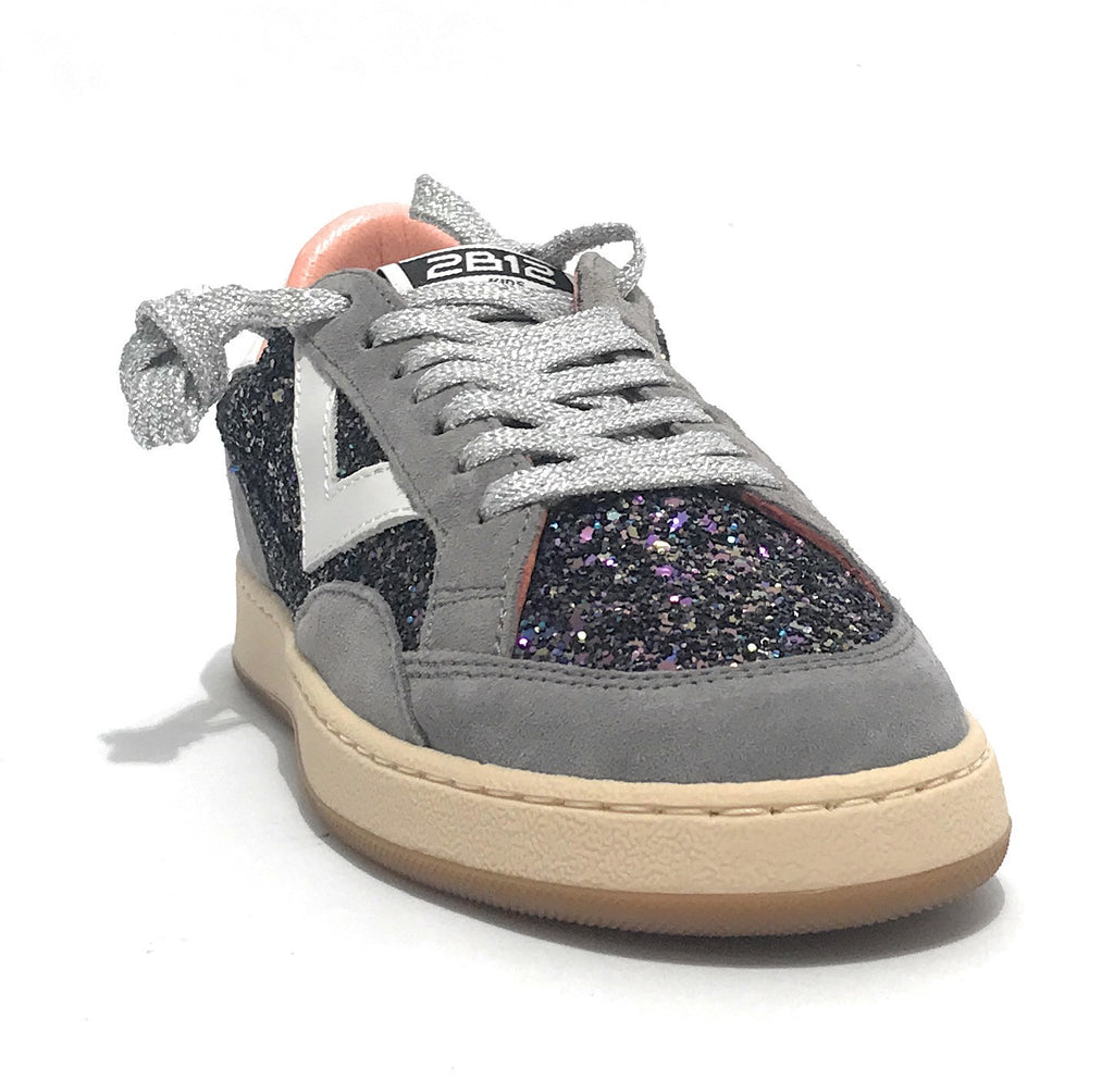Scarpe 2B12 sneaker JRPlay-136 pelle grey/ glitter galaxy Z26QB01