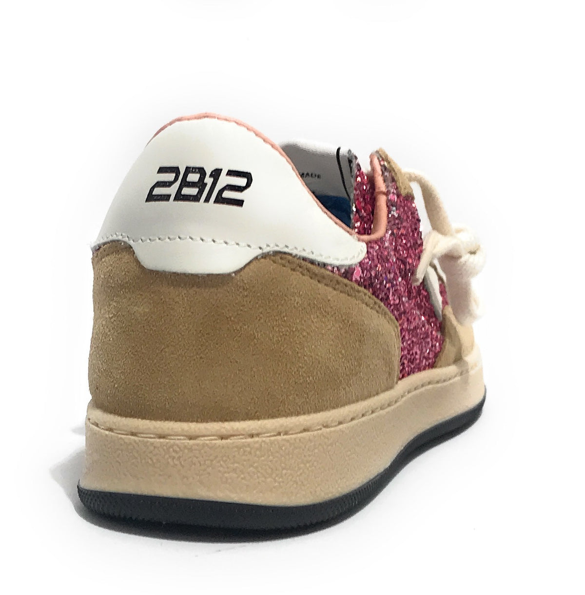 Scarpe 2B12 sneaker JRPlay-137 pelle beige/ glitter pink Z26QB02