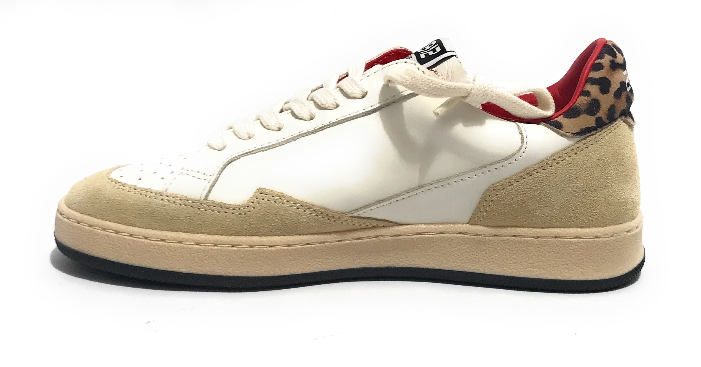 Scarpe 2B12 sneaker JRPlay-133 pelle white/ leo Z26QB03