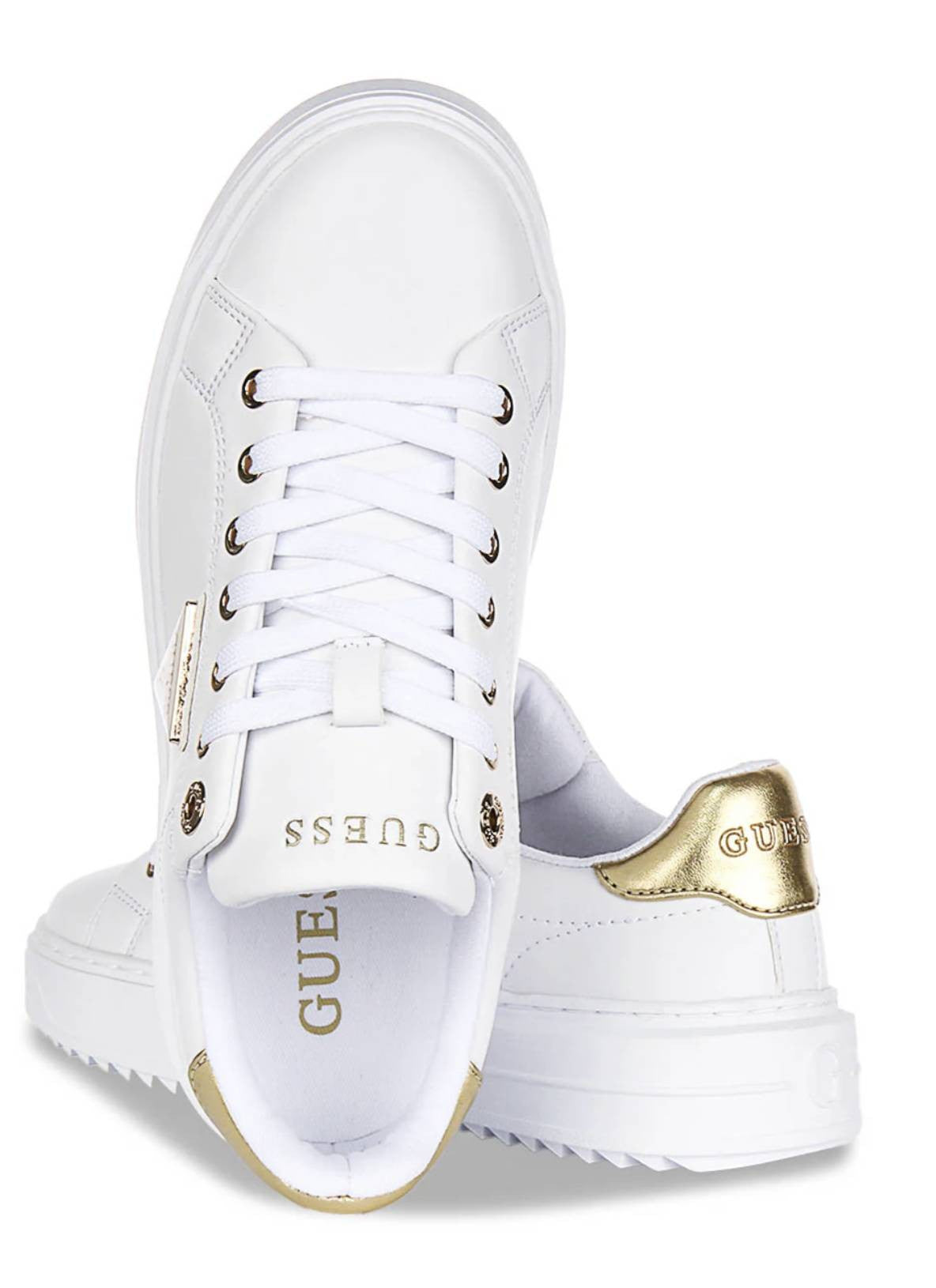 Scarpe sneaker Guess Denesa12 white/gold D26GU07 FLJD12LEA12