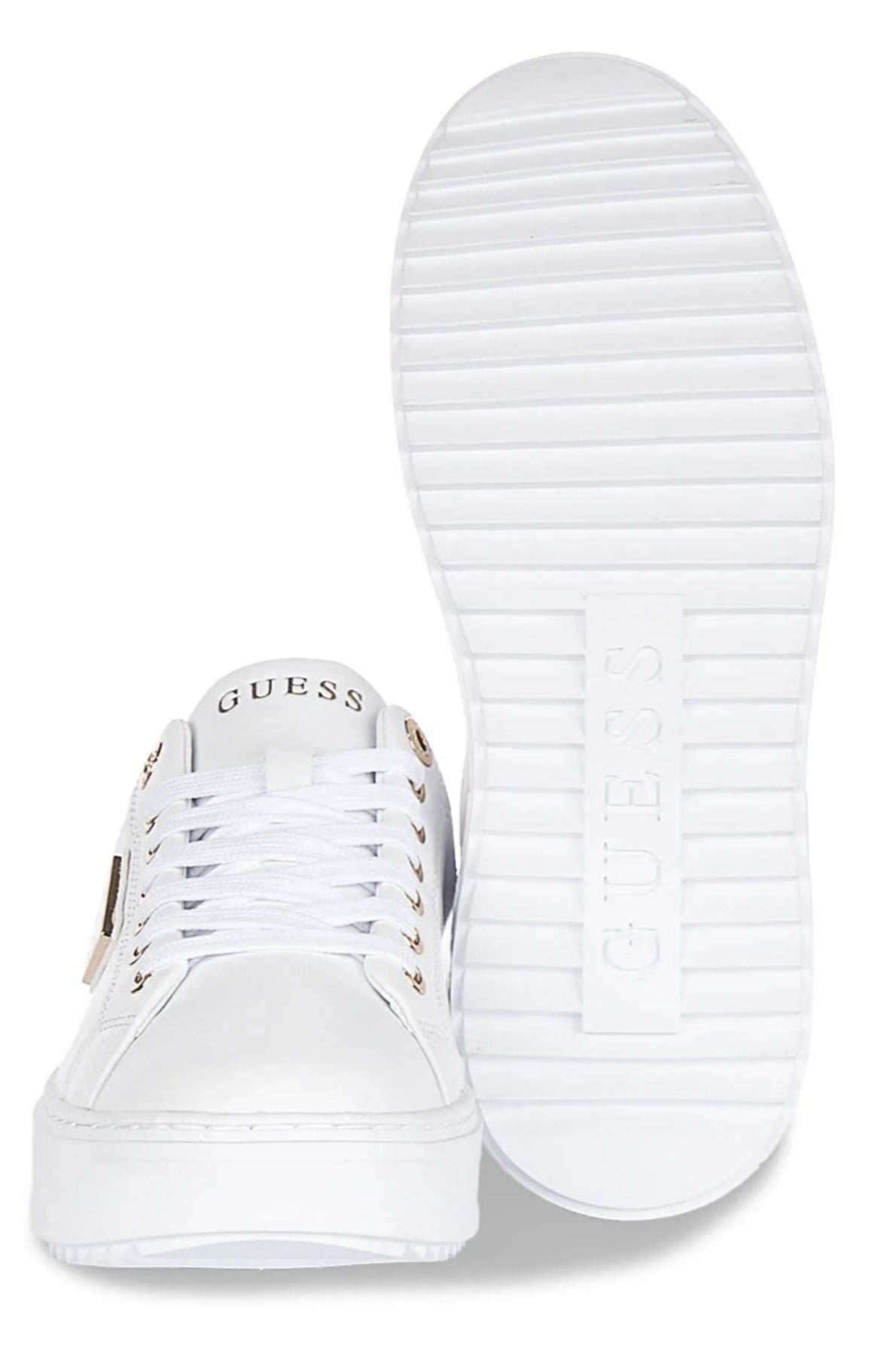 Scarpe sneaker Guess Denesa12 white/gold D26GU07 FLJD12LEA12