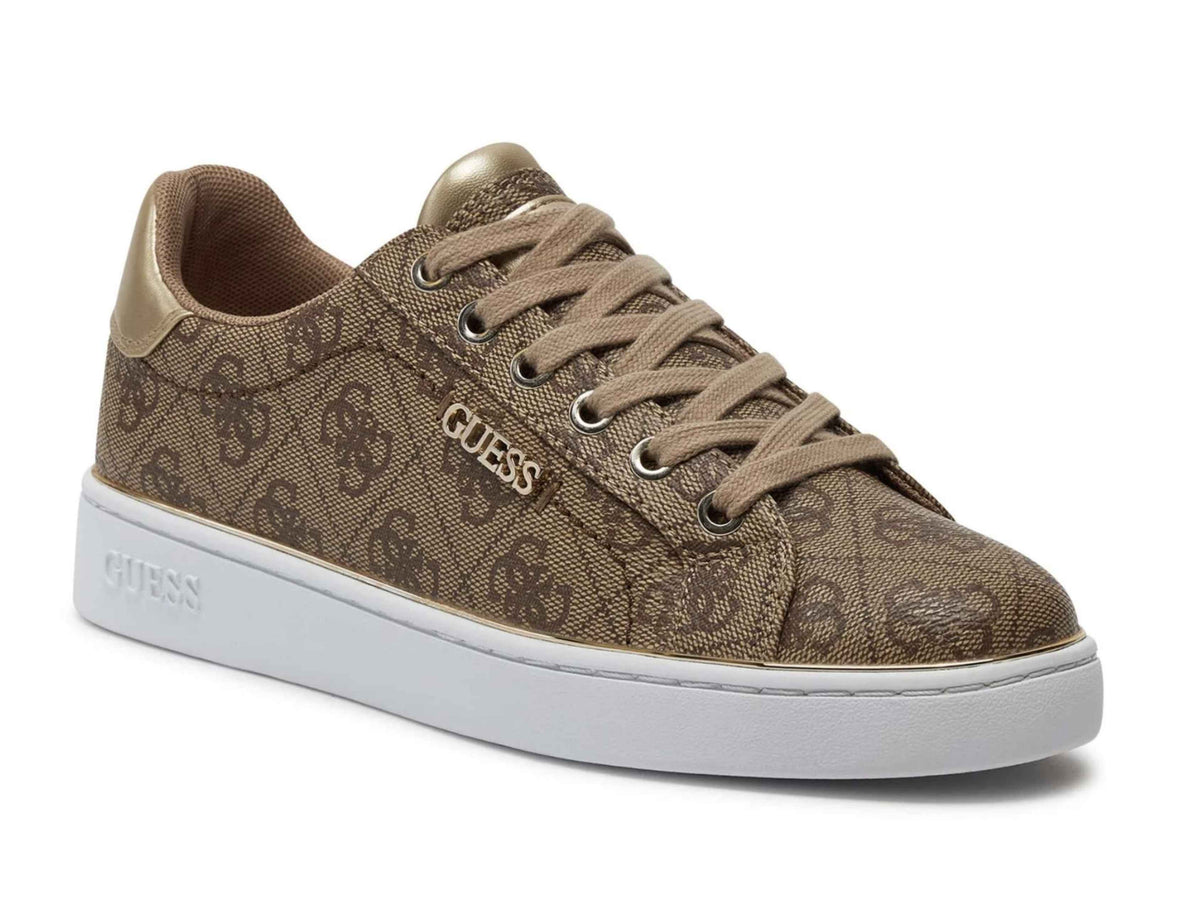 Scarpe donna sneaker Guess Beckie in ecopelle beige/ brown D26GU15 FL7BKIFAL12