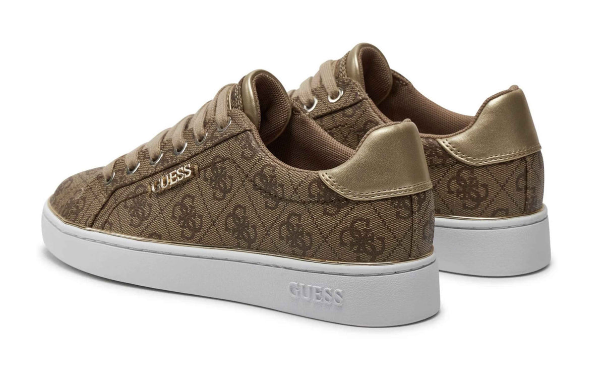 Scarpe donna sneaker Guess Beckie in ecopelle beige/ brown D26GU15 FL7BKIFAL12