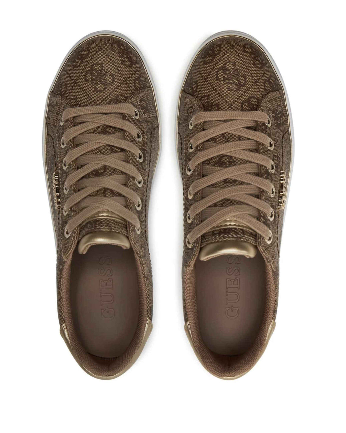 Scarpe donna sneaker Guess Beckie in ecopelle beige/ brown D26GU15 FL7BKIFAL12