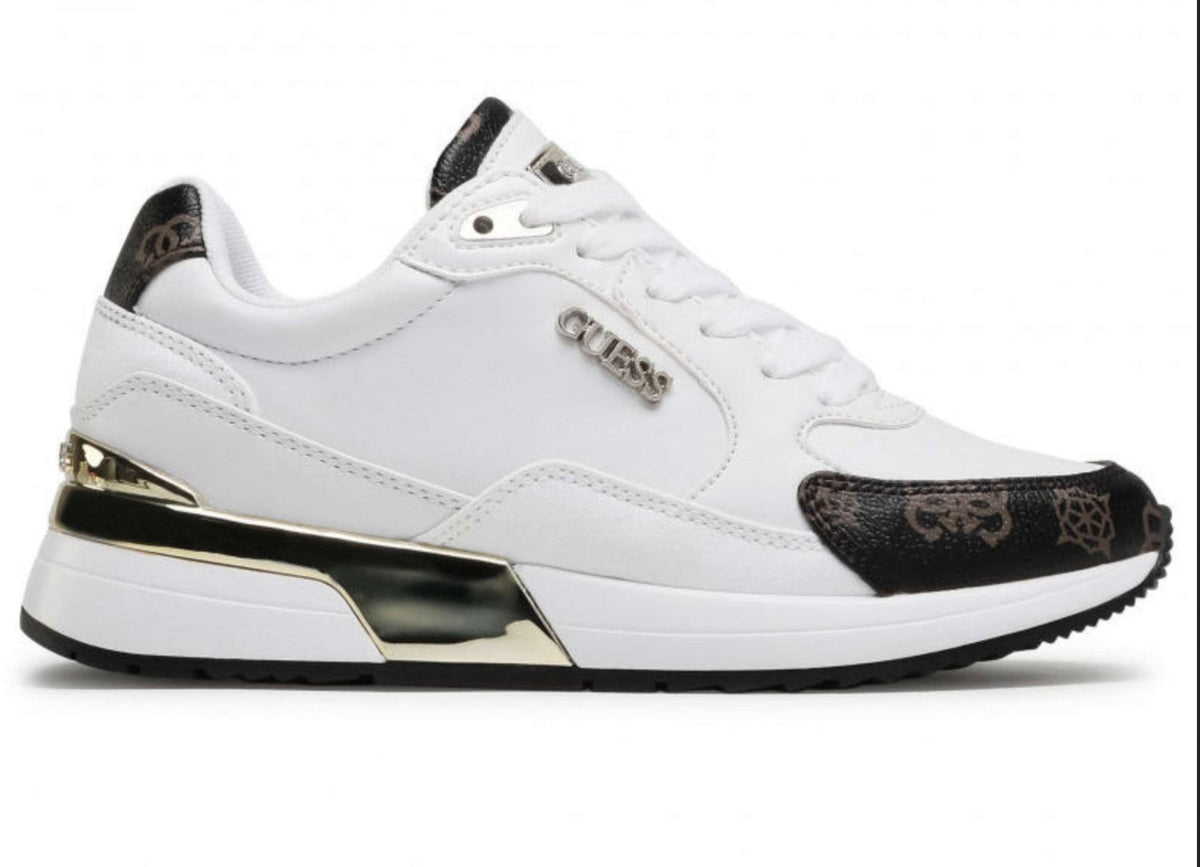 Scarpe donna sneaker Guess Moxea active lady white/ brown multilogo D26GU19 FL5MOXFAL12