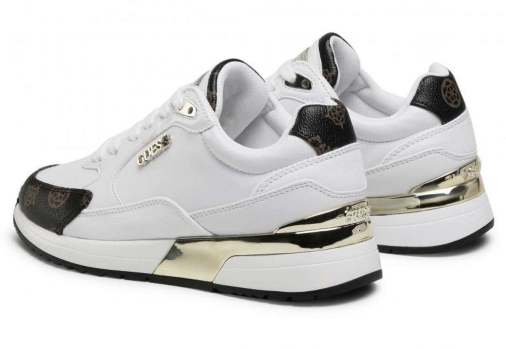 Scarpe donna sneaker Guess Moxea active lady white/ brown multilogo D26GU19 FL5MOXFAL12