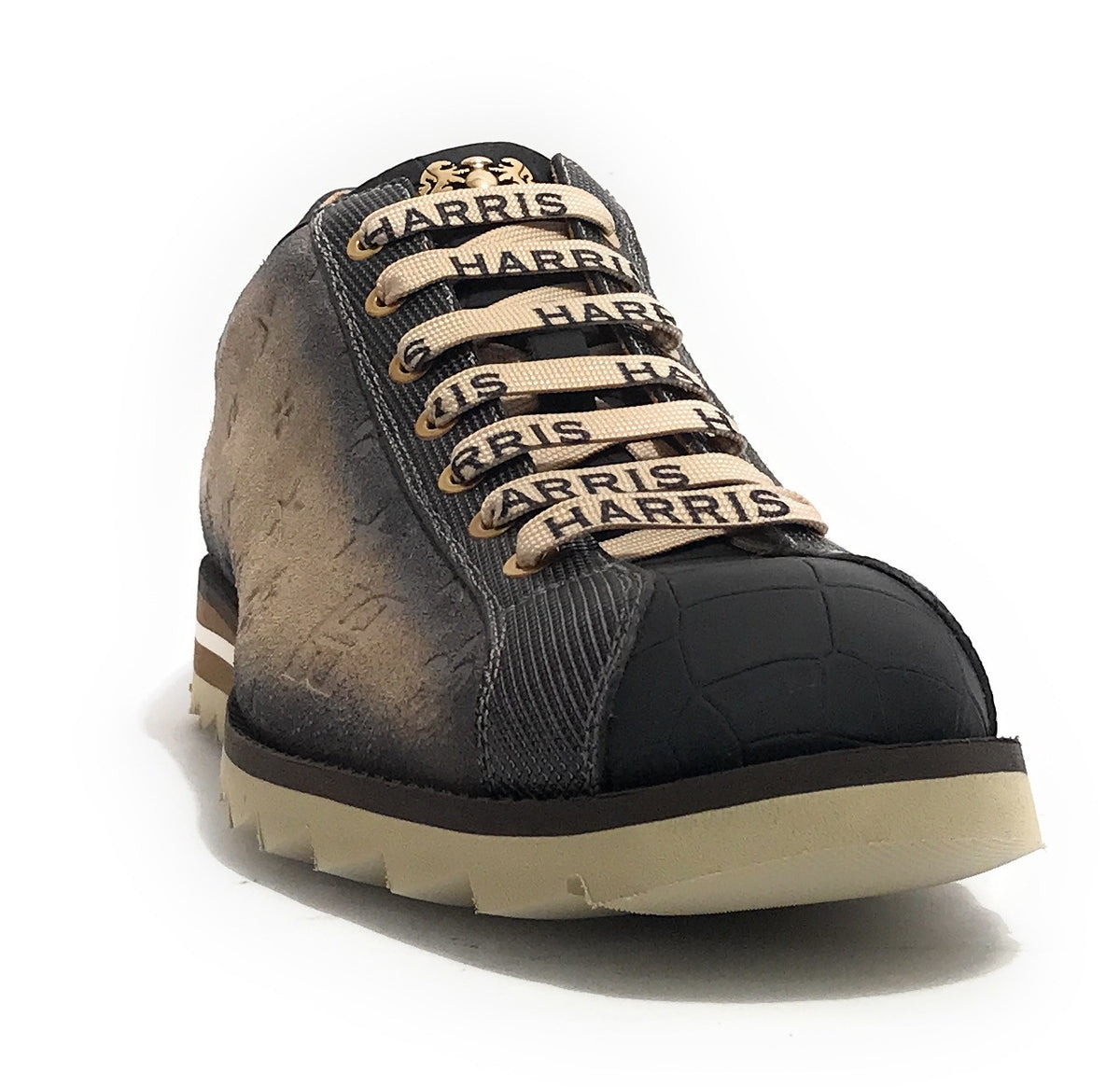 Scarpe uomo Harris sneaker pelle scamosciata beige/ nero U17HA219 2892