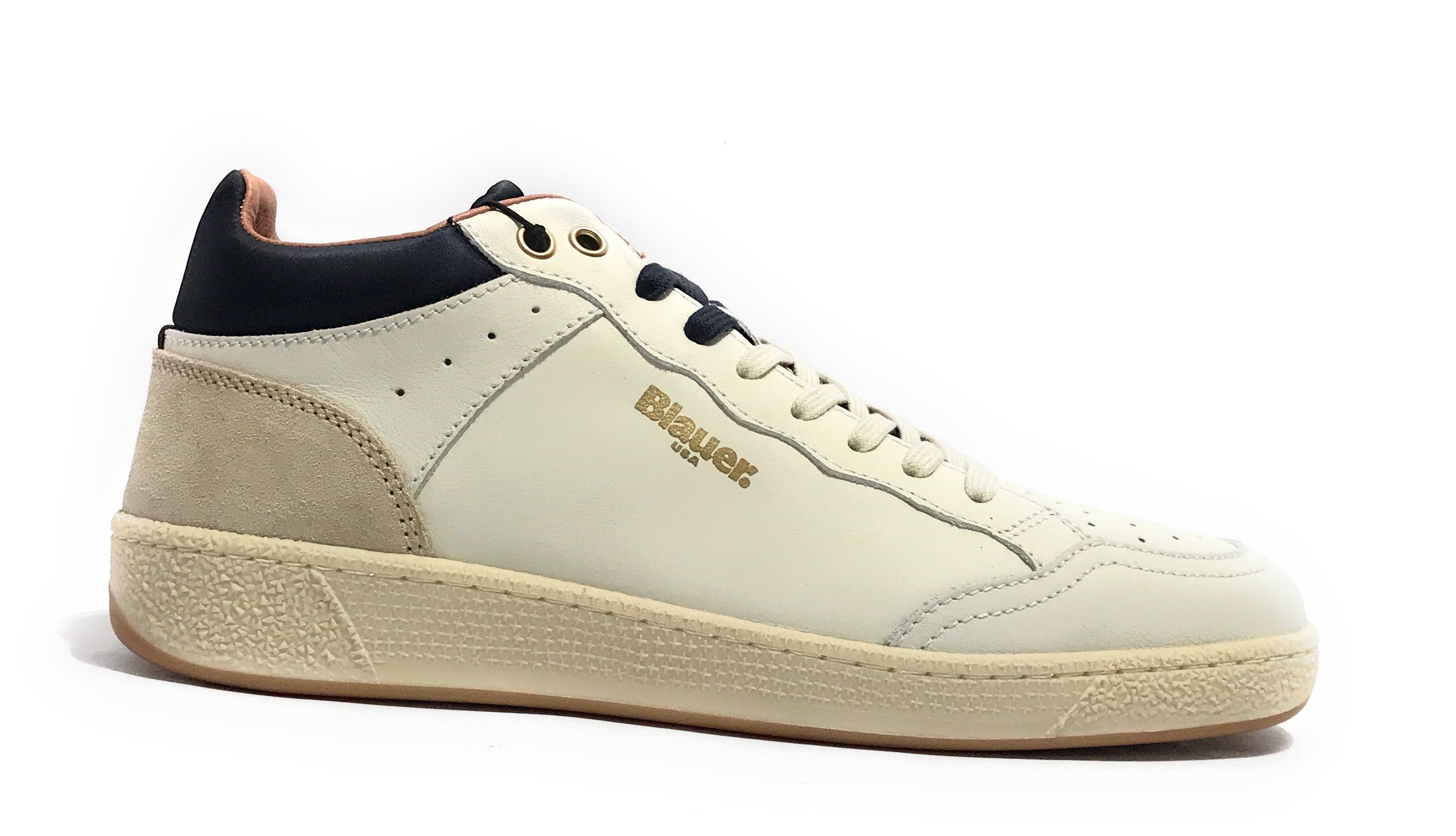 Scarpe uomo Blauer sneaker alte Murray in pelle white/ navy U26BU07 F5MURRAY09/LEA