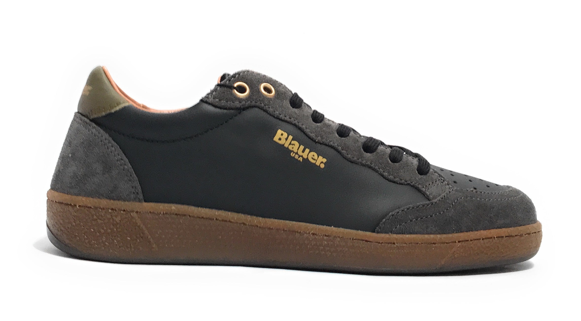 Scarpe uomo Blauer sneaker in pelle black/ military U26BU06 F5MURRAY01/LES