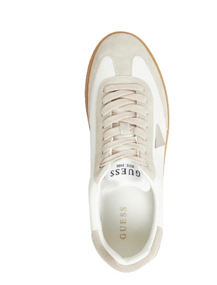 Scarpe uomo Guess sneaker Wiman in pelle white/ beige U26GU05 FMTWIMLEA12