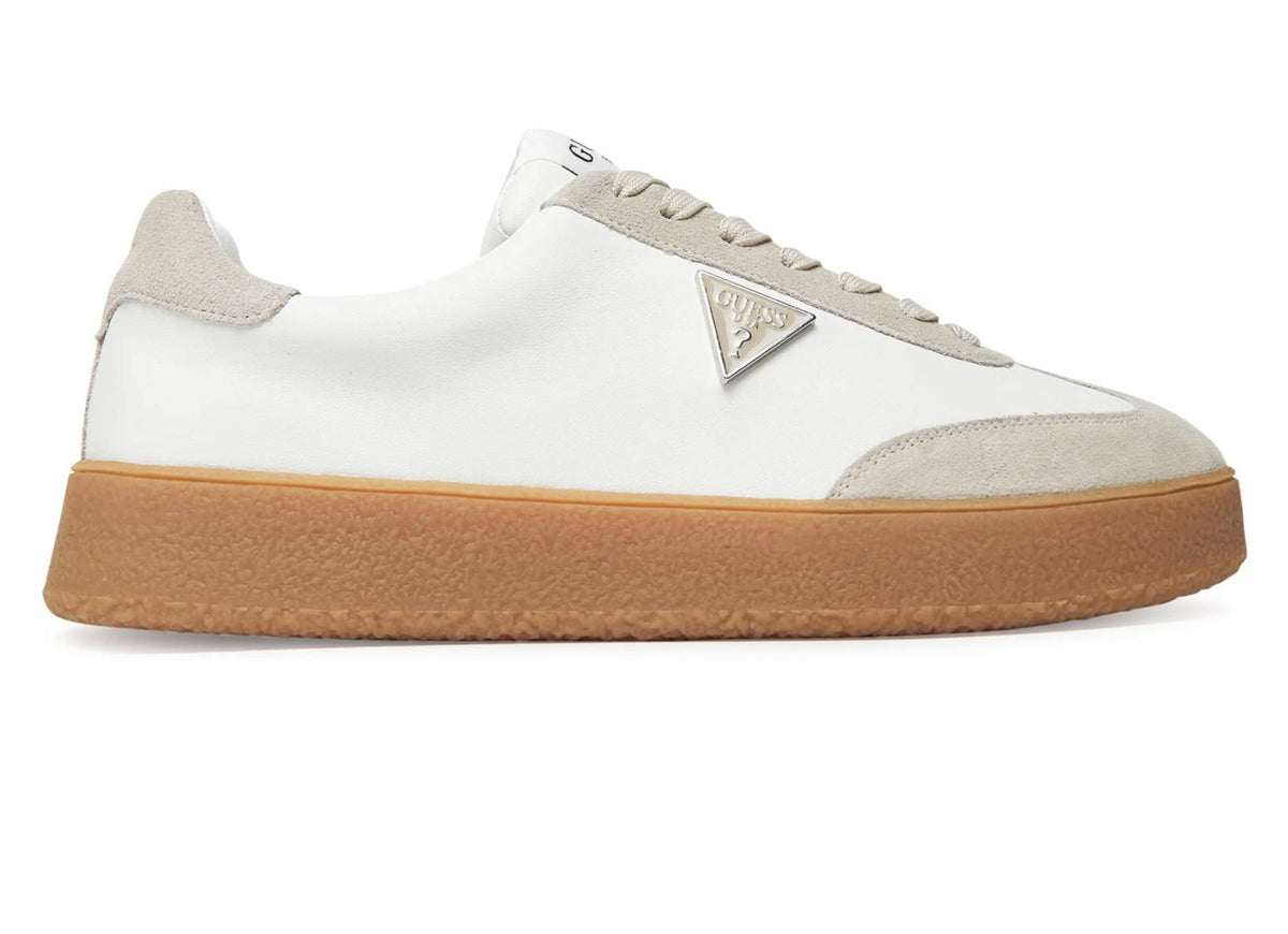 Scarpe uomo Guess sneaker Wiman in pelle white/ beige U26GU05 FMTWIMLEA12