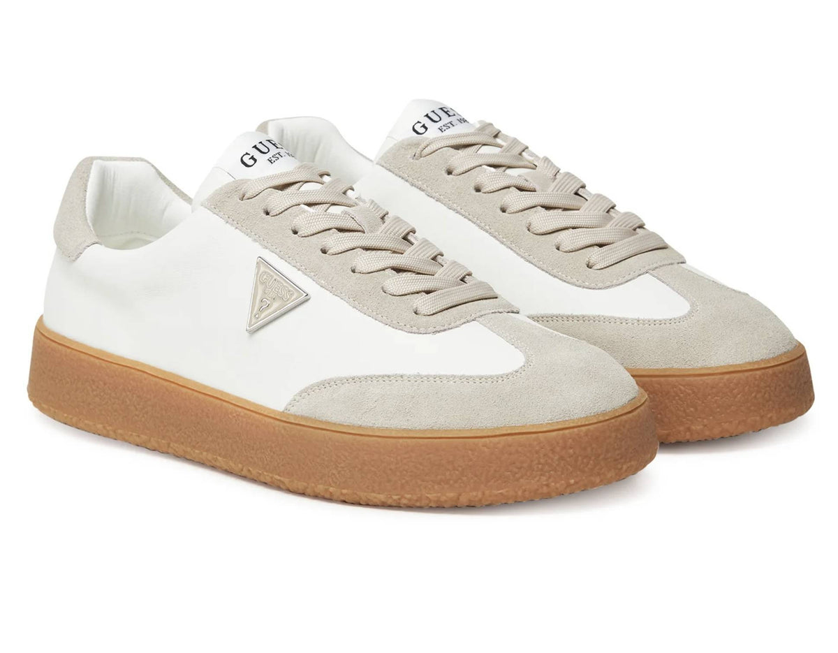 Scarpe uomo Guess sneaker Wiman in pelle white/ beige U26GU05 FMTWIMLEA12