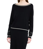 Maglione donna Liu Jo better nero/bianco latte E26LJ25 TF5210 MS49I 03N66