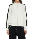 Felpa aperta donna Liu Jo in cotone bianco latte/nero E26LJ24 TF5006 J4523 03N76