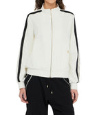 Felpa aperta donna Liu Jo in cotone bianco latte/nero E26LJ24 TF5006 J4523 03N76