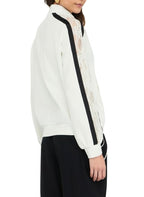 Felpa aperta donna Liu Jo in cotone bianco latte/nero E26LJ24 TF5006 J4523 03N76
