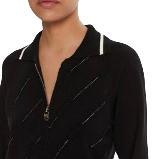 Maglia donna Liu Jo con zip nero/ bianco E26LJ29 TF5032 MS63L 03N66