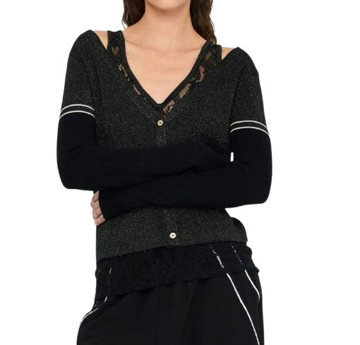 Cardigan donna Liu Jo in maglia nero E26LJ42 TF5027 MS49I A4348