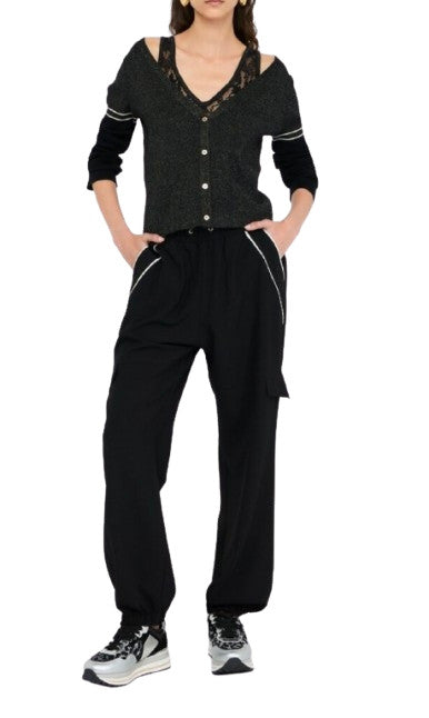 Cardigan donna Liu Jo in maglia nero E26LJ42 TF5027 MS49I A4348
