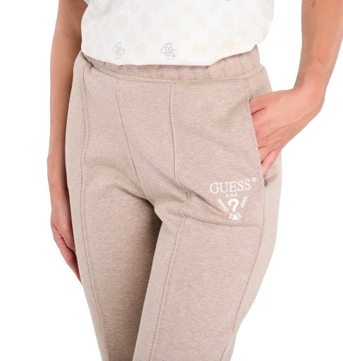 Pantalone donna jogger Guess Roberta Cuff long pants beige E26GU06 V5RB13KC3D2