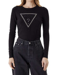 Maglione donna Guess Kiara triangle logo jet black E26GU17 W5YR23Z2NQ2 JBLK