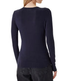 Maglione donna Guess Kiara triangle logo blu scuro E26GU18 W5YR23Z2NQ2 G7V2