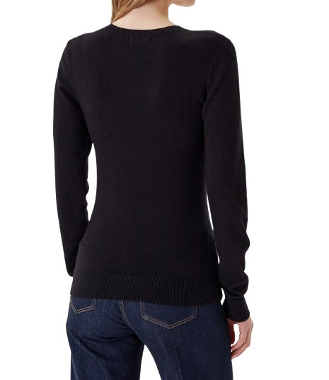 Maglione donna Guess Kenzie logo jet black E26GU19 W5YR24Z2NQ2 JBLK