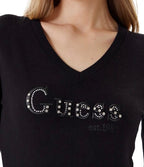 Maglione donna Guess Kenzie logo jet black E26GU19 W5YR24Z2NQ2 JBLK