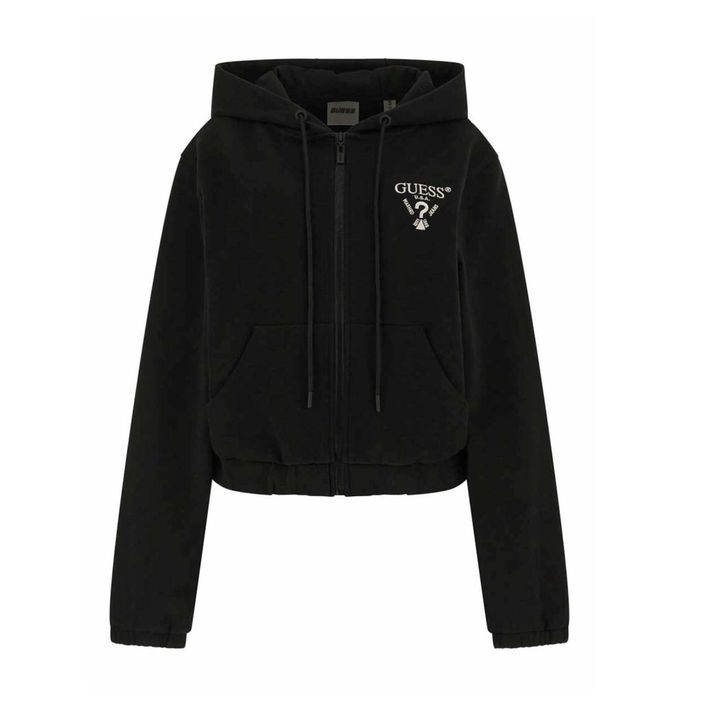 Felpa donna Guess Roberta Full Zip Sweatshirt black E26GU22 V5RQ20KC3D2 FJ8N