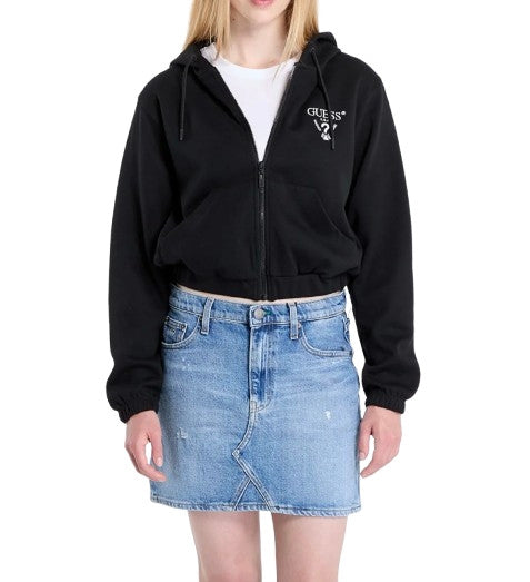 Felpa donna Guess Roberta Full Zip Sweatshirt black E26GU22 V5RQ20KC3D2 FJ8N