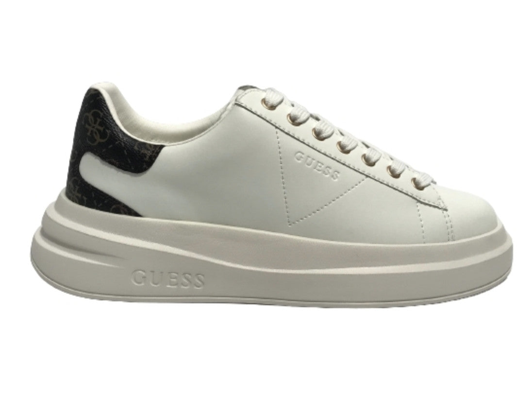 Scarpe uomo Guess sneaker Elba carryover in pelle white/ brown U26GU09 FMPVIBLEA12