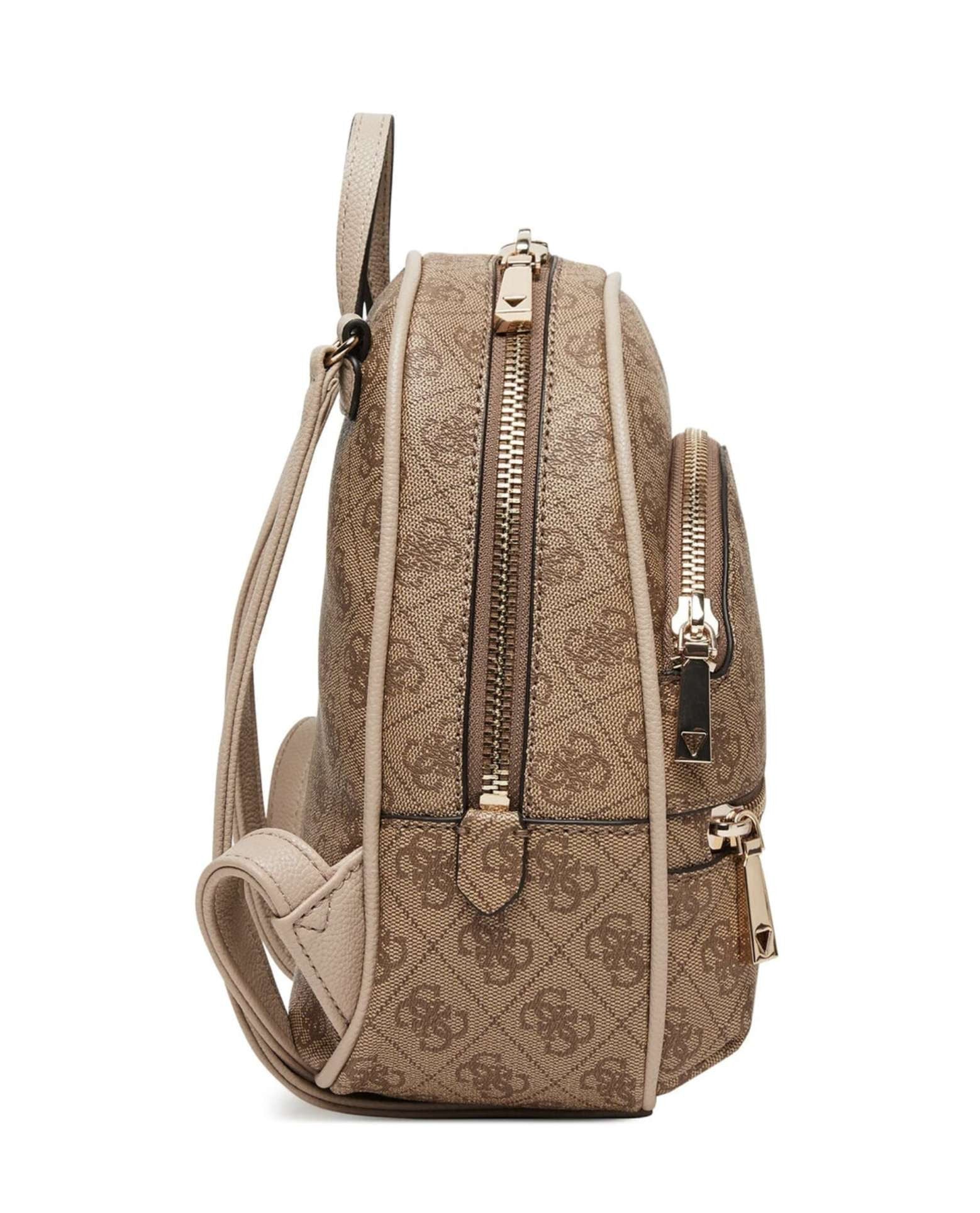 Borsa donna Guess zaino Manhattan II backpack latte logo B26GU09 SG711832