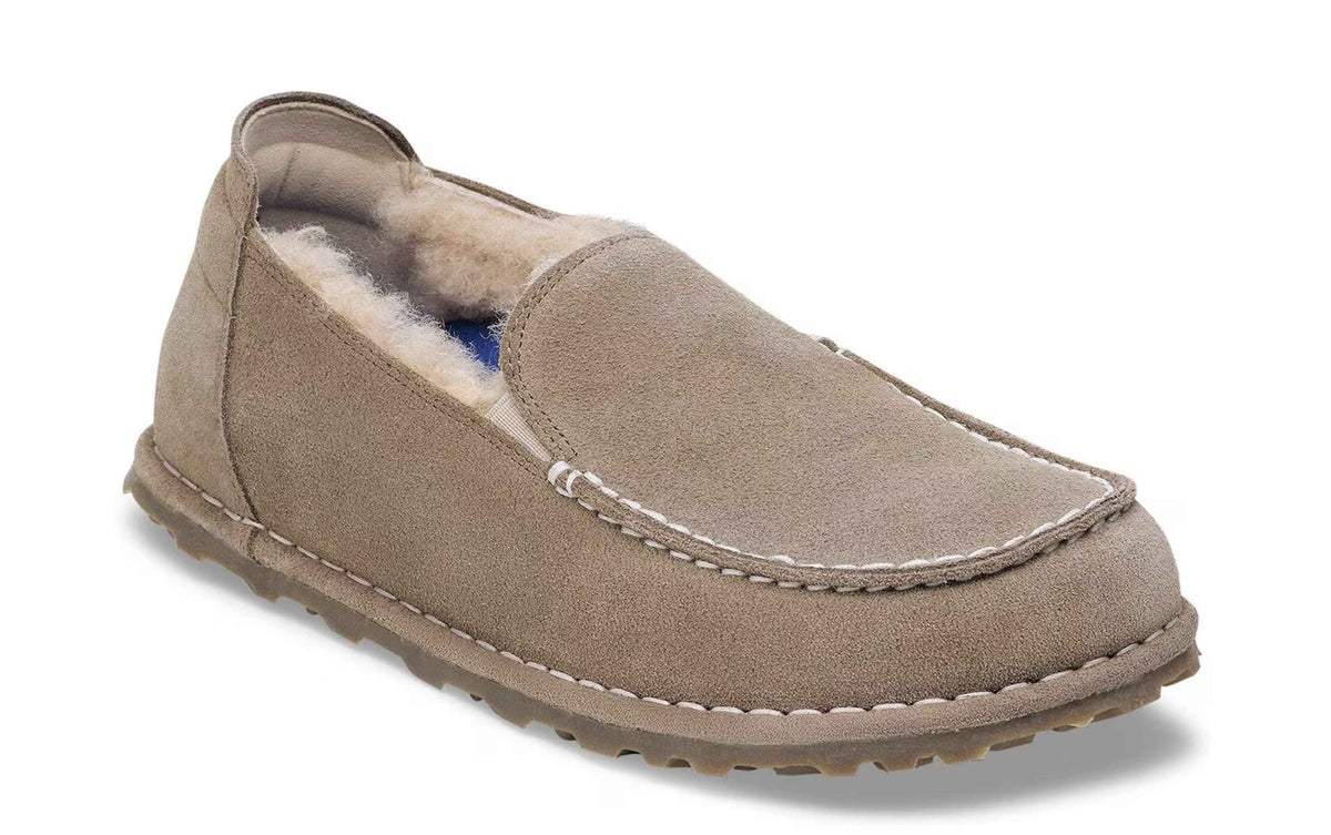 Scarpe donna Birkenstock mocassino Utti Shearling suede taupe D26BI07 1030182
