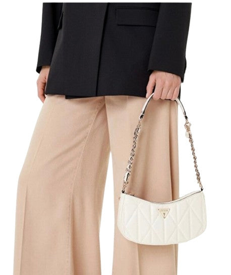 Borsa donna Guess Aldina top zip shoulder bag white B26GU69 GG966317