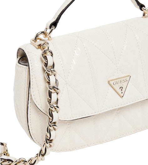 Borsa donna Guess Aldina top handle flap bag white B26GU62 GG966320